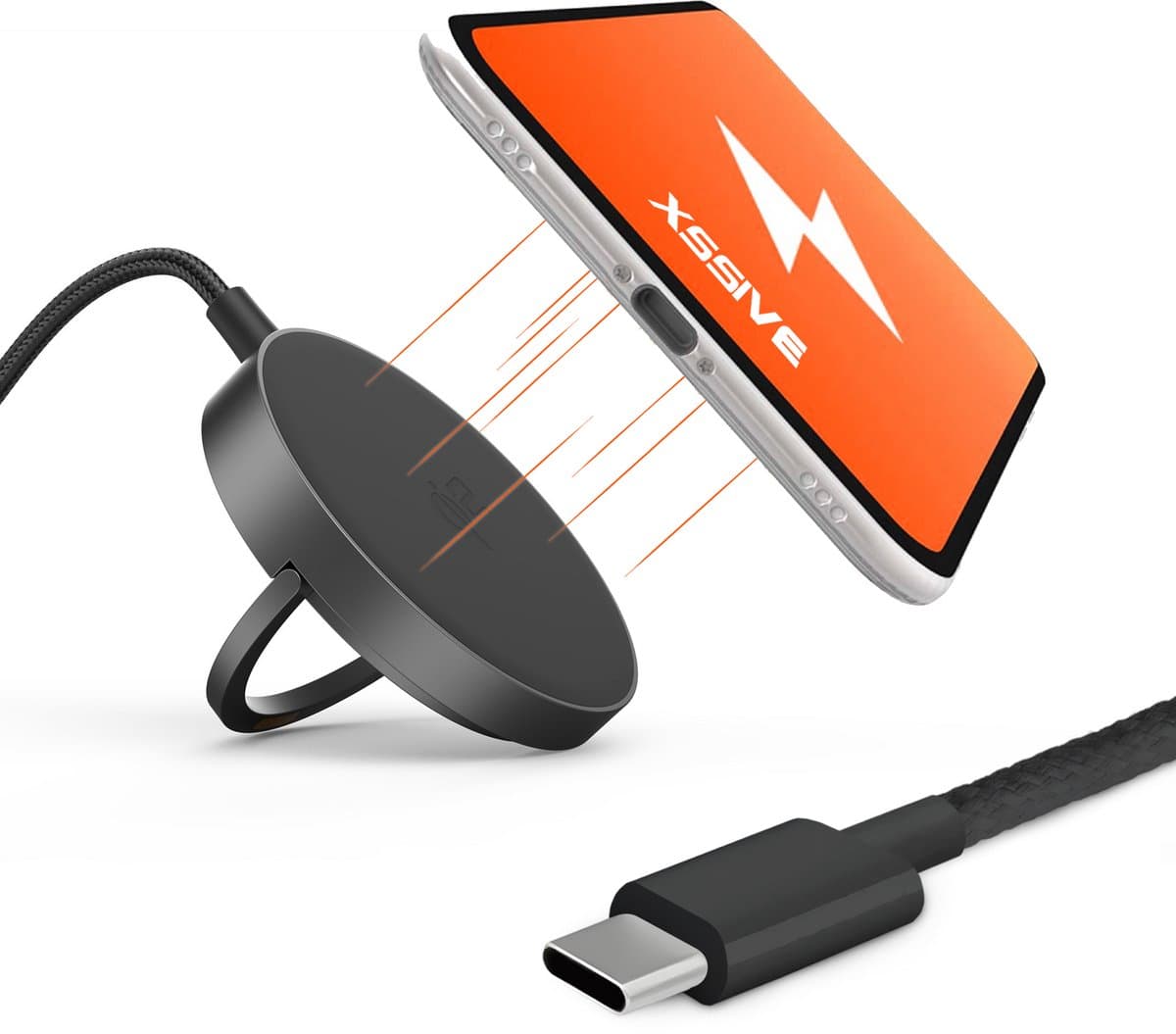 2-in-1 Standaard + Draadloze Oplader - Magnetisch - Geschikt voor MagSafe naar USB C Oplaadkabel - 1 Meter - Qi 2.0 Snellader 15W 25W - Geschikt voor Apple iPhone 16 15 14 13 12 Pro Max Plus Mini - Draadloos Oplader