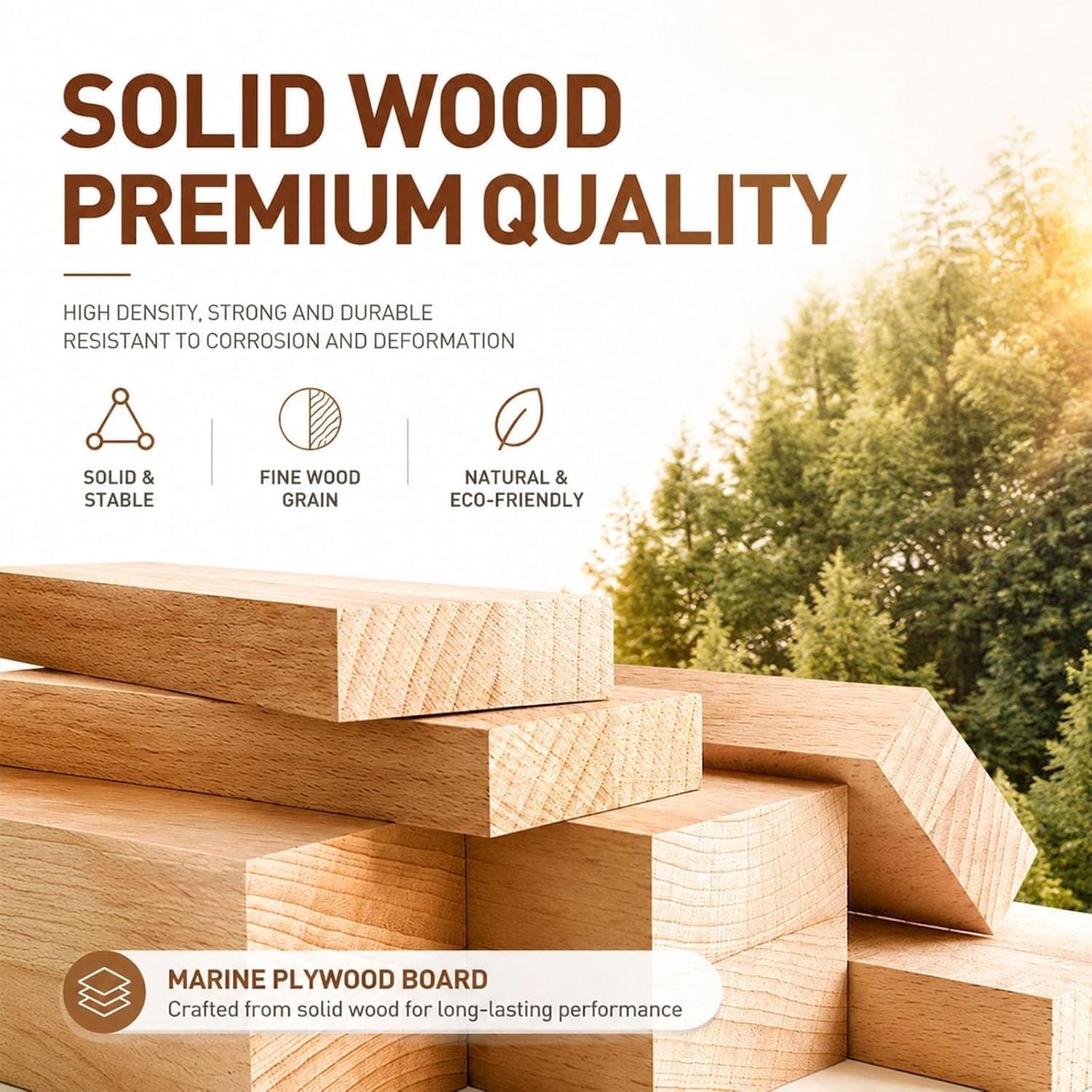 Natuurlijke Houten Presentatiestandaard met 2 Niveaus, Massief Berkenhout, Dubbelzijdig Displayrek voor Winkel, Beurs en Decoratie 10 × 10 × 10 mm – House&Garden