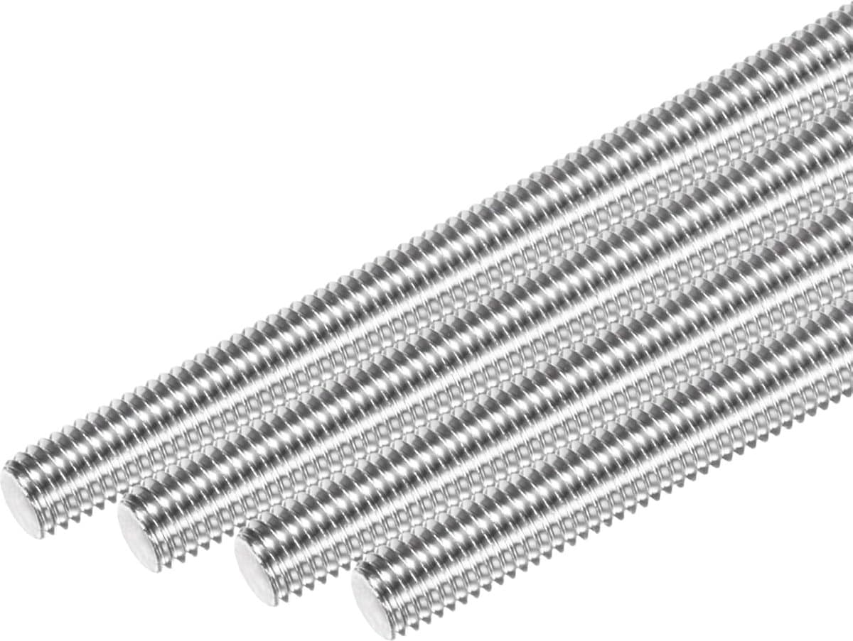 Schroefdraadstang, M8 x 130 mm, 304 roestvrij staal, rechts, voor ankerbouten / klemmen / U-bouten voor meubels, metrische schroefdraad, 4 stuks
