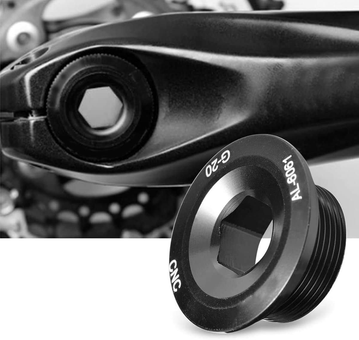 Fiets Crank Schroef - Bevestigingsbout Crankstel - Fiets Onderhoud - Aluminium Legering - 28 mm Buitendiameter - Zwart