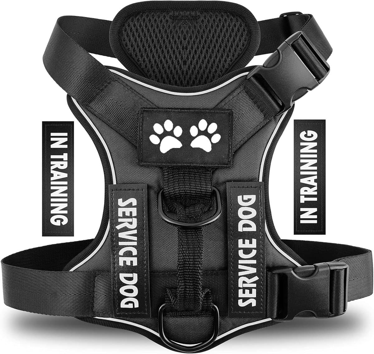 Ademende en Reflecterende Hondenharnas met Voorclip en Veiligheidsmechanisme voor Kleine, Middelgrote en Grote Honden - Comfortabel en Verstelbaar