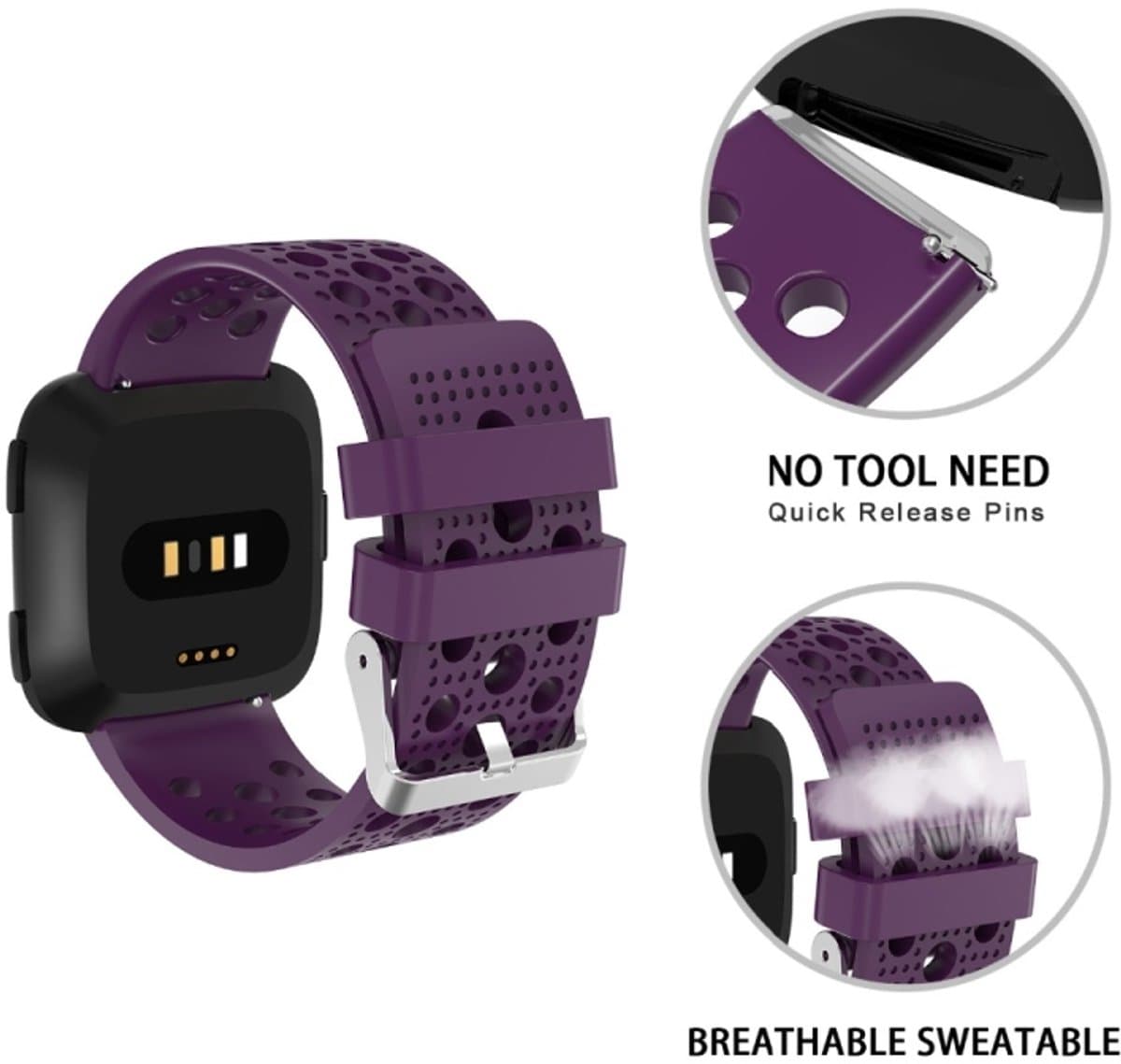 Voor FITBIT Versa ademende horlogeband (paars)