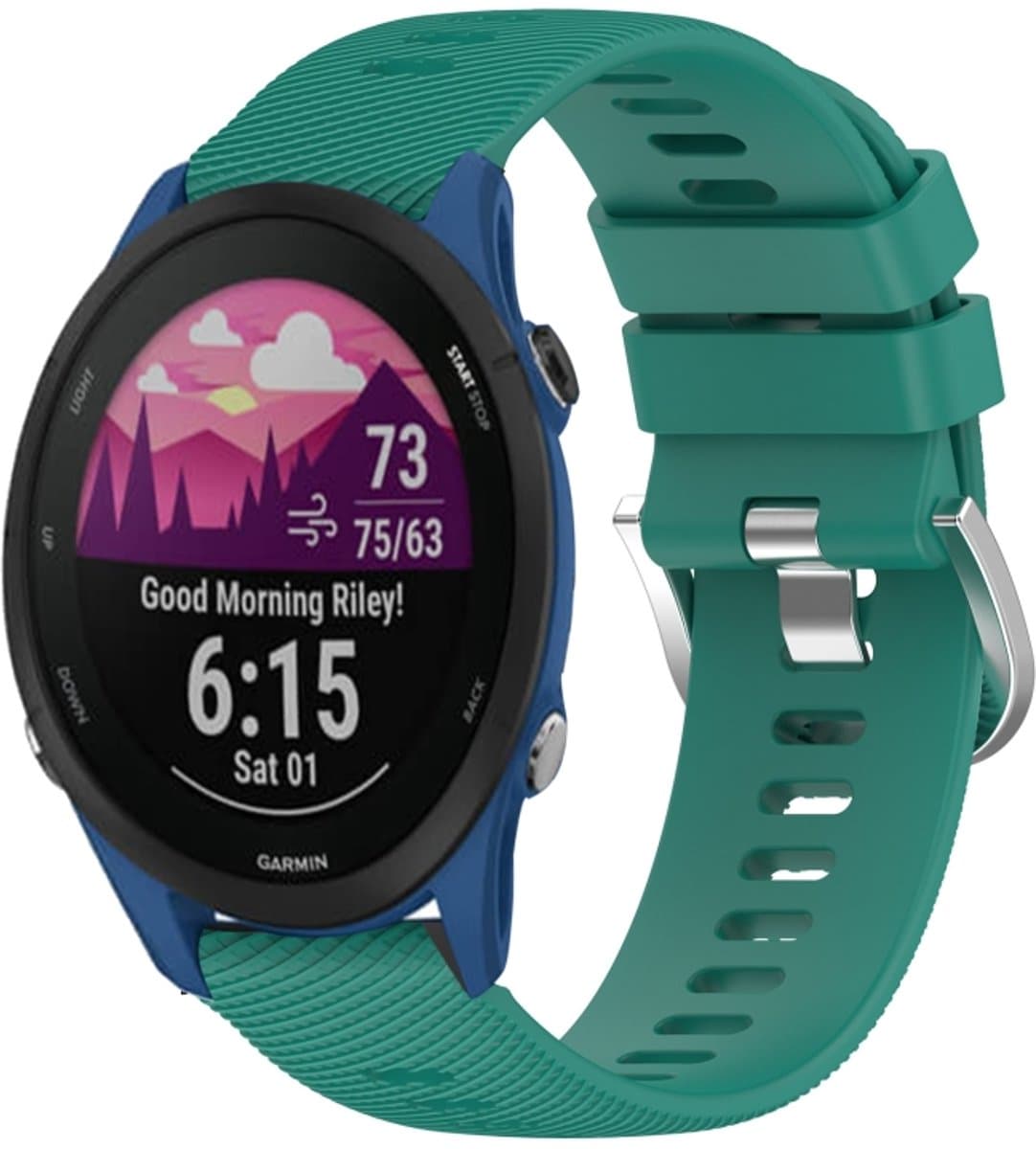 Voor Garmin Forerunner 255S 18mm effen kleur siliconen horlogeband (groen)