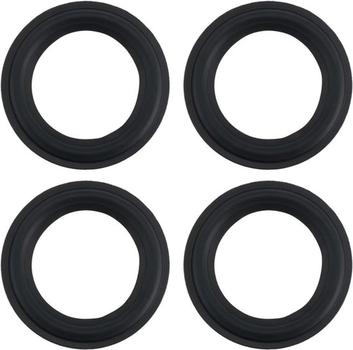 Audio Speaker Rubber Rand 74x47mm - Luidsprekers - Speaker Onderdelen - Geschikt voor 3 Inch - Vier Stuks - Zwart