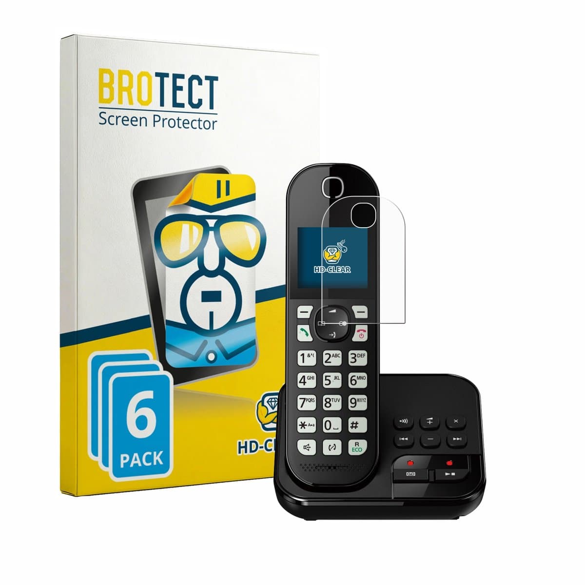BROTECT - Screenprotector voor Panasonic KX-TGC422 - Folie Beschermfolie transparant 6 Stuks