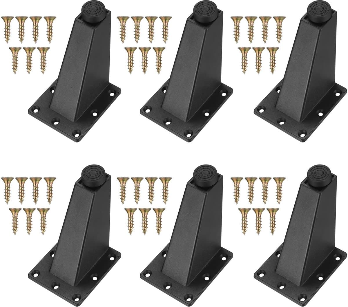 Dailygoods - Set van 6 Zwarte Meubelpoten van Aluminiumlegering - Voor Diverse Meubels