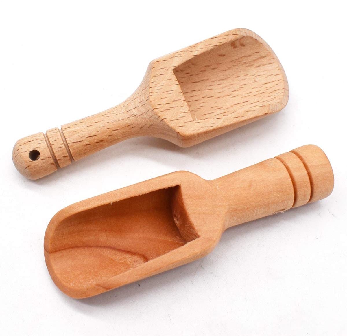Dailygoods- Kruidenschep 10 Stuks - Houten Lepels - Zoutschep/Snoeplepel - Medicijnschaal - Decoratieve Schep - Natuurlijk Hout - Lepel