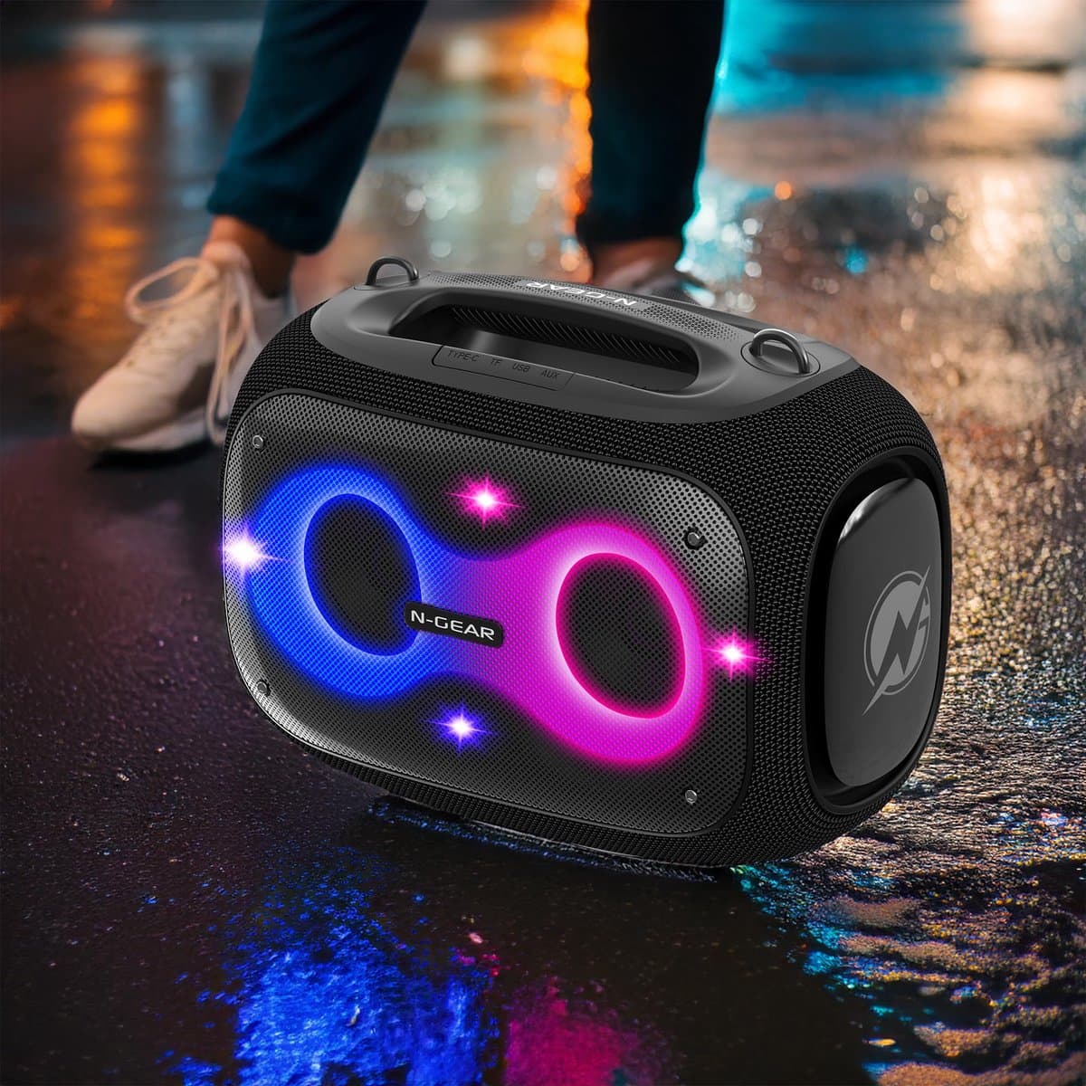 Draagbare Party Speaker - Bluetooth Box - Feest Muziek - Inclusief Microfoon - 8 Inch Woofer - Zwart