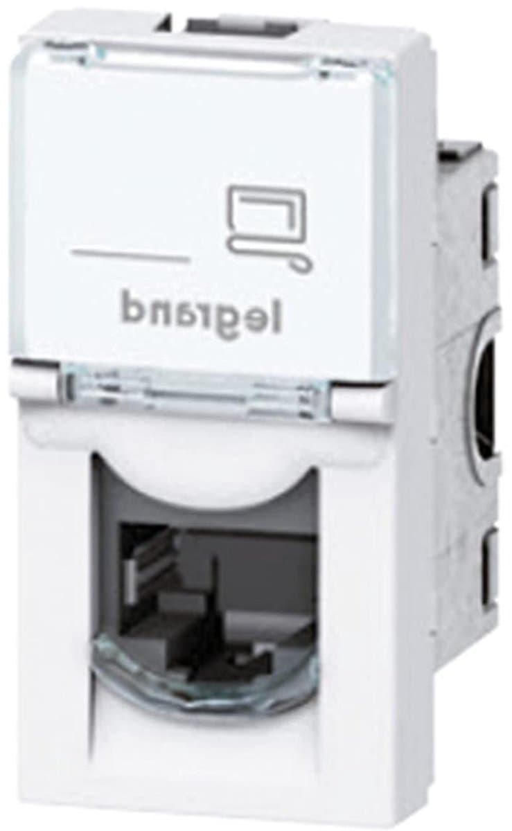 Stopcontact Categorie 6A - Netwerkstopcontact STP - Netwerk Installatie - Afgeschermd Metaal Mozaïek - 1 Module - Wit