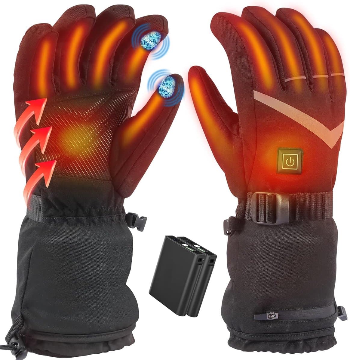 Verwarmde Handschoenen - Oplaadbare Handwarmers - Buitenactiviteiten Winter - 4 Warmtestanden - 7.4V 5000mAh - Zwart