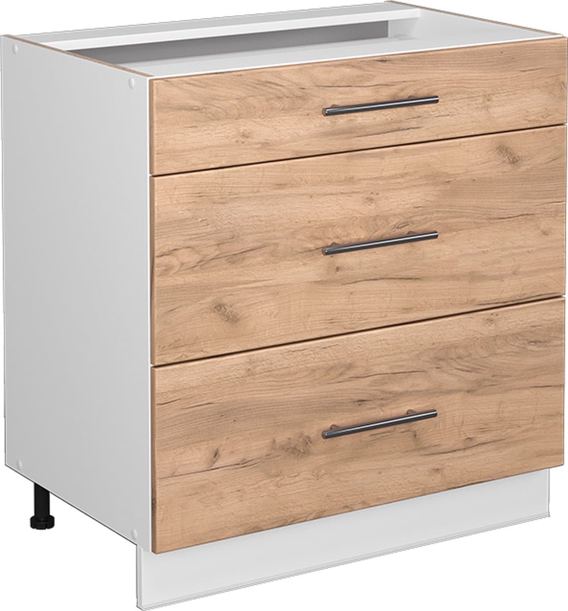 Vicco Fame-Line Badkamerkast – 80 x 82 cm met 3 laden, zonder werkblad Krachtige eik goud