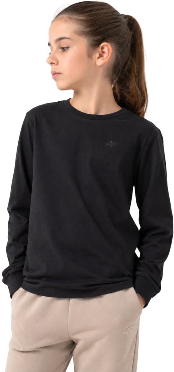 4F T-shirt voor meisjes Longsleeve Zwart - Maat 152cm