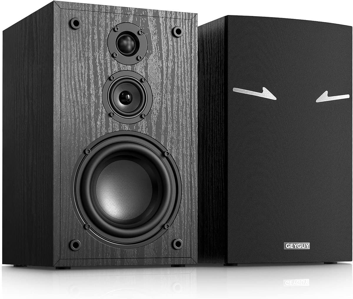 Passieve Boekenplank Luidsprekers - Stereo Geluid - Muziek Luisteren - 3-Weg Systeem - 80 Watt RMS - Zwart