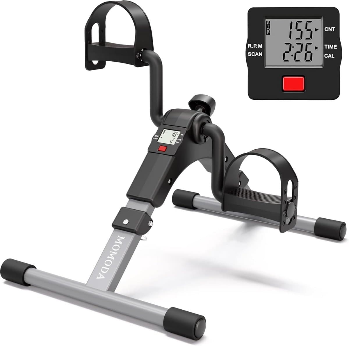 Mini Hometrainer - Fitness Fiets - Arm en Been - Opvouwbaar Ontwerp - LCD Monitor - Zwart Grijs