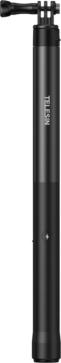 Telesin Power Selfie Stick - Voor GoPro / Insta360 / DJI Osmo / Smartphone - Uitschuifbaar tot 102cm - Ingebouwde 5000mAh Powerbank met 18W Fast Charge - Opladen tijdens het filmen - Zwart
