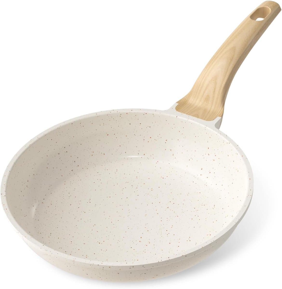 YASHE koekenpan 20 cm - anti-aanbak graniet coating - geschikt voor inductie - wit