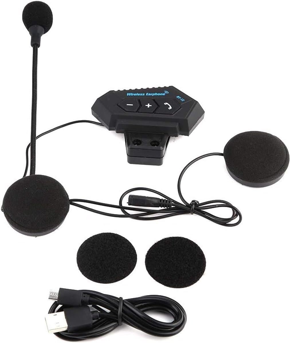 Motorhelm headset - Communicatie systeem - Veilig bellen - Stabiele BT V4.1 - 8 uur batterij - Zwart