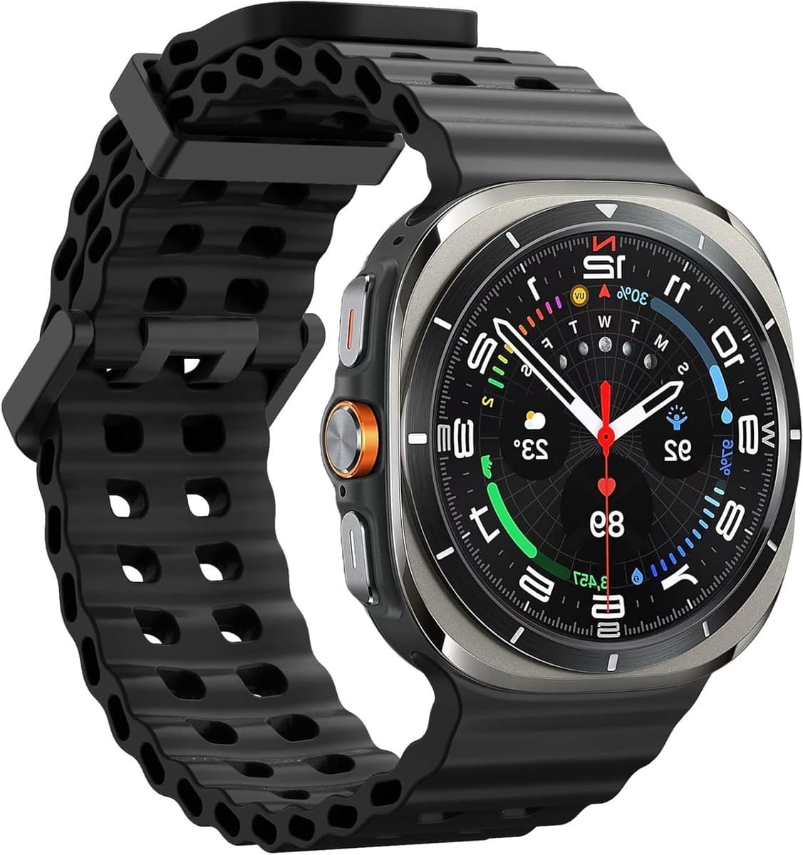 Sportieve en Ademend Silicone Vervangband voor 47 mm Smartwatch, Waterdicht en Comfortabel voor Actieve Gebruik