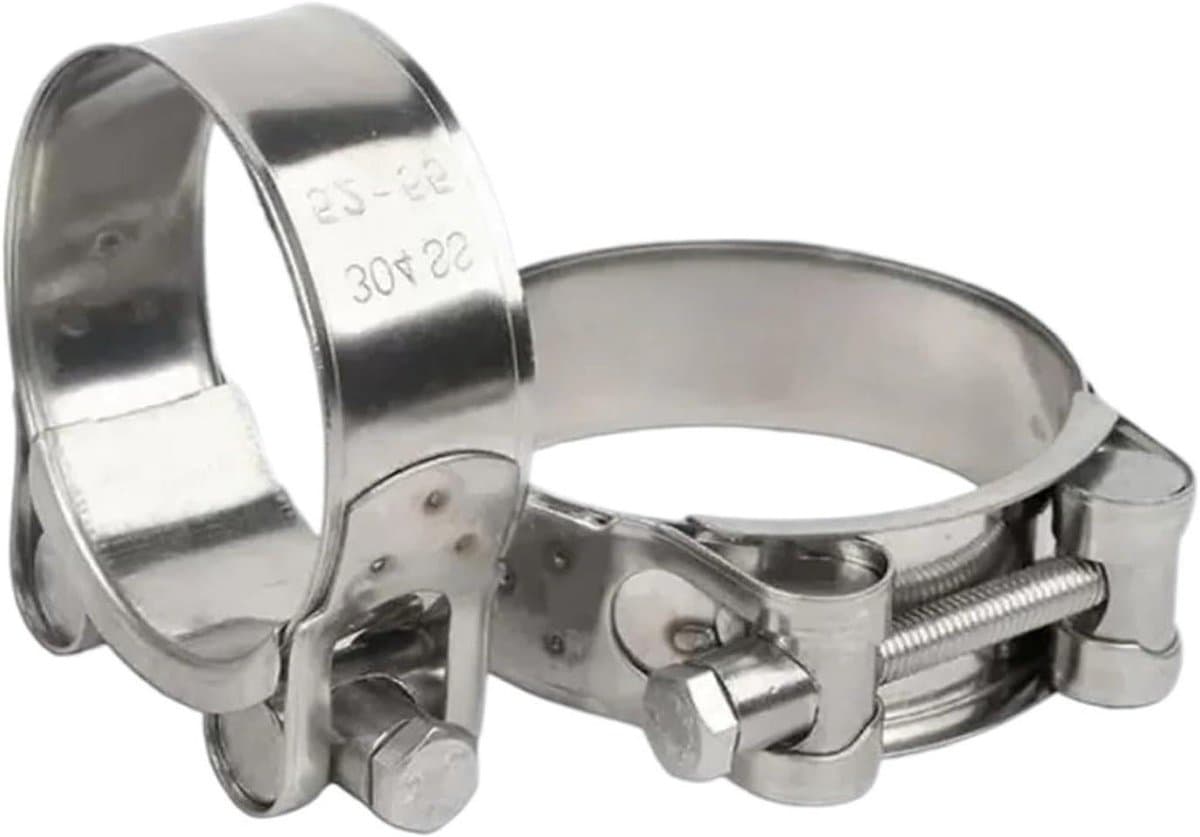 Uitlaatklem - Slangklem - Vastzetten Uitlaat - Roestvrij Staal - 36-39mm - Zilverkleurig