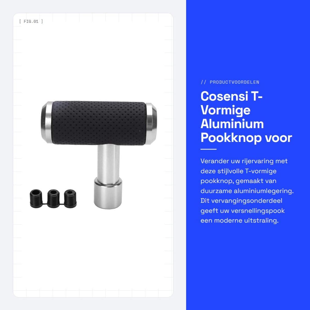 Dailygoods - T-Vormige Aluminium Pookknop voor Auto