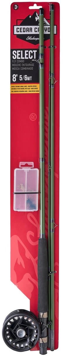 Shakespeare Cedar Canyon Select Vliegvishengel Kit 8ft (3-Delig) - Vliegvishengel