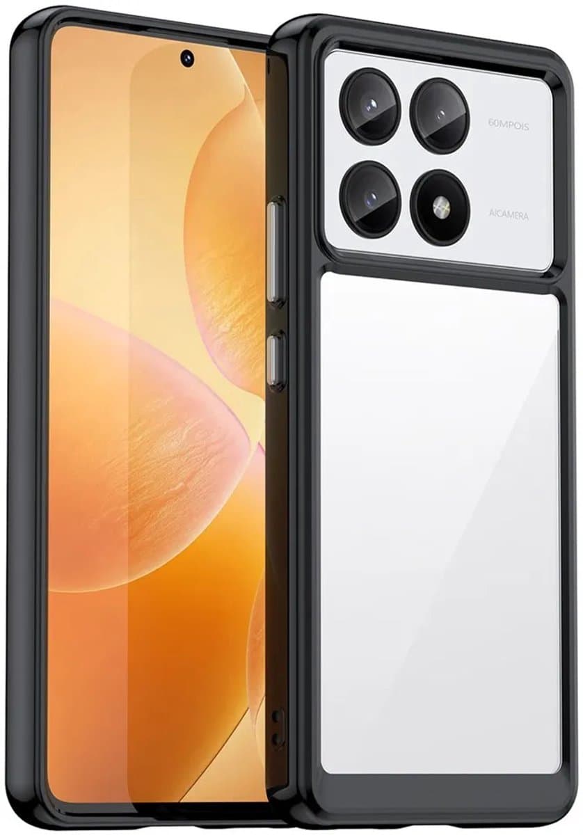 Hoesje geschikt voor Xiaomi Poco X6 Pro - Phonesta Acrylic Hybrid Back Cover - Zwart
