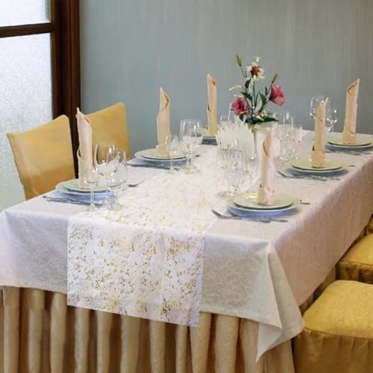 Gouden Tafelrunner, 28x155 Inch Metallic Gouden Glitter Tafelrunners Mesh Boho Tafelkleed Bruiloft Baby Shower Tafel Centerpiece Decor
