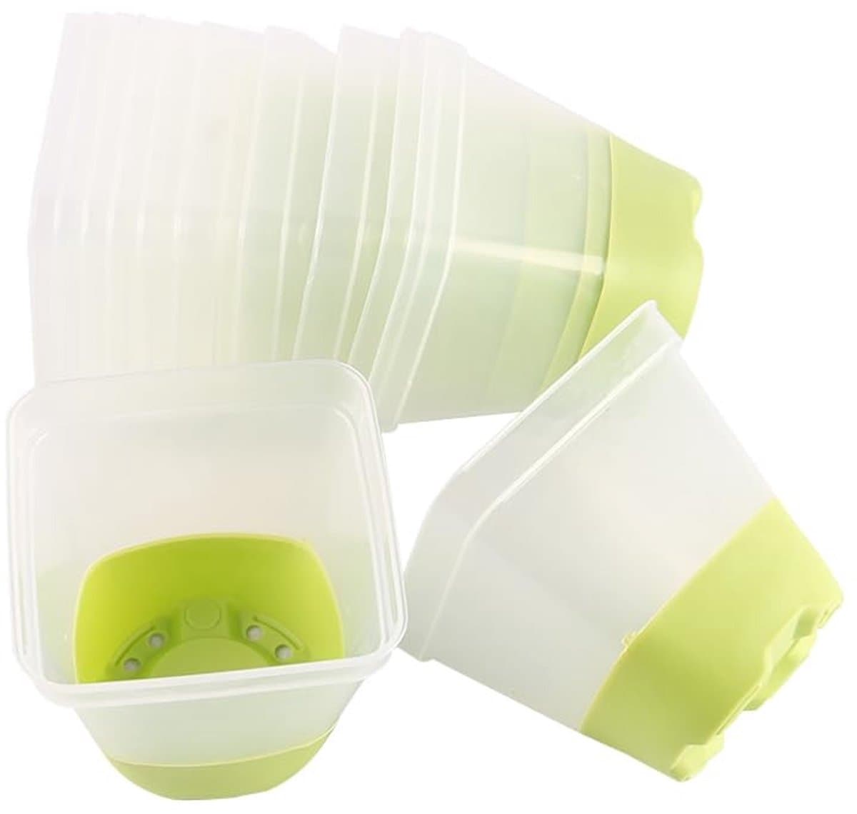Allecto - Plastic Bloempot - Herbruikbare Plantencontainer - Duurzaam - 12 Stuks - Slijtvaste Plantenbak - Geschikt voor Binnen en Buiten - Lichte ...