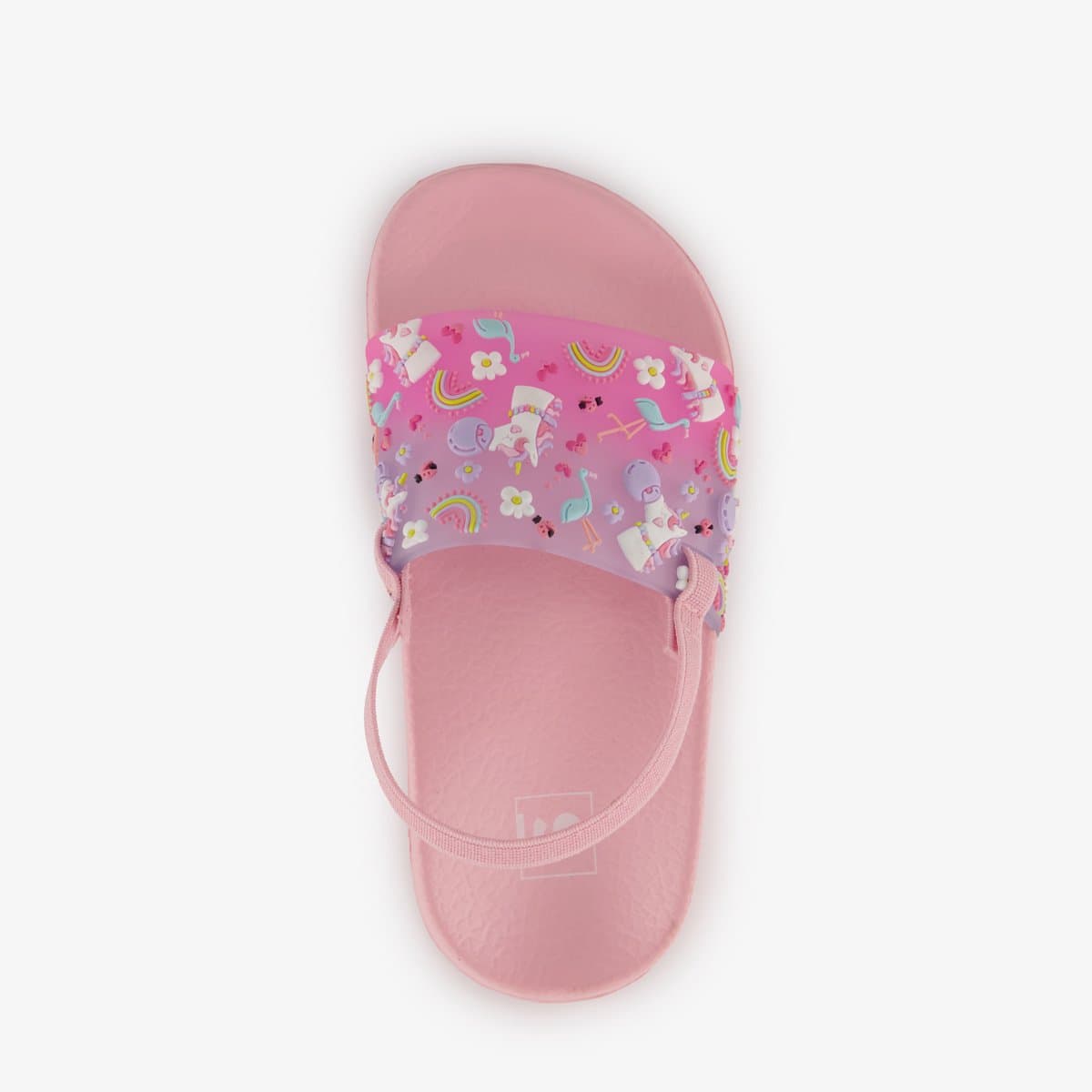 Roze meisjes badslippers met print roze - Maat 25