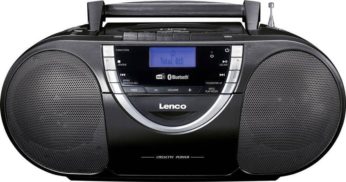 Lenco SCD 6900 Portable DAB+ Radio - Bluetooth - FM Radio - Boom Box with CD/MP3 Player - Cassette Deck - USB Input - AUX-in - 3.5mm Headphone Jack - Black, Normal