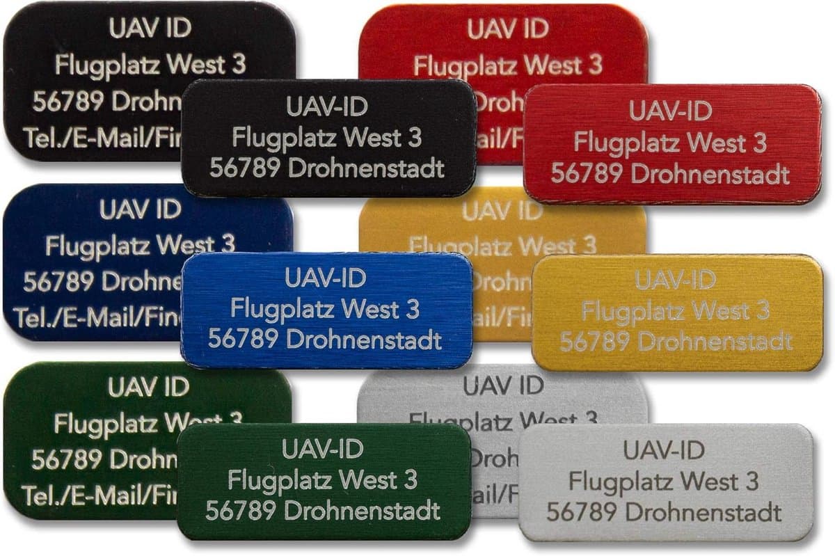 Kleine Drone Kentekenplaat Aluminium voor Registratieplaatje (20x8mm of 20x11mm)