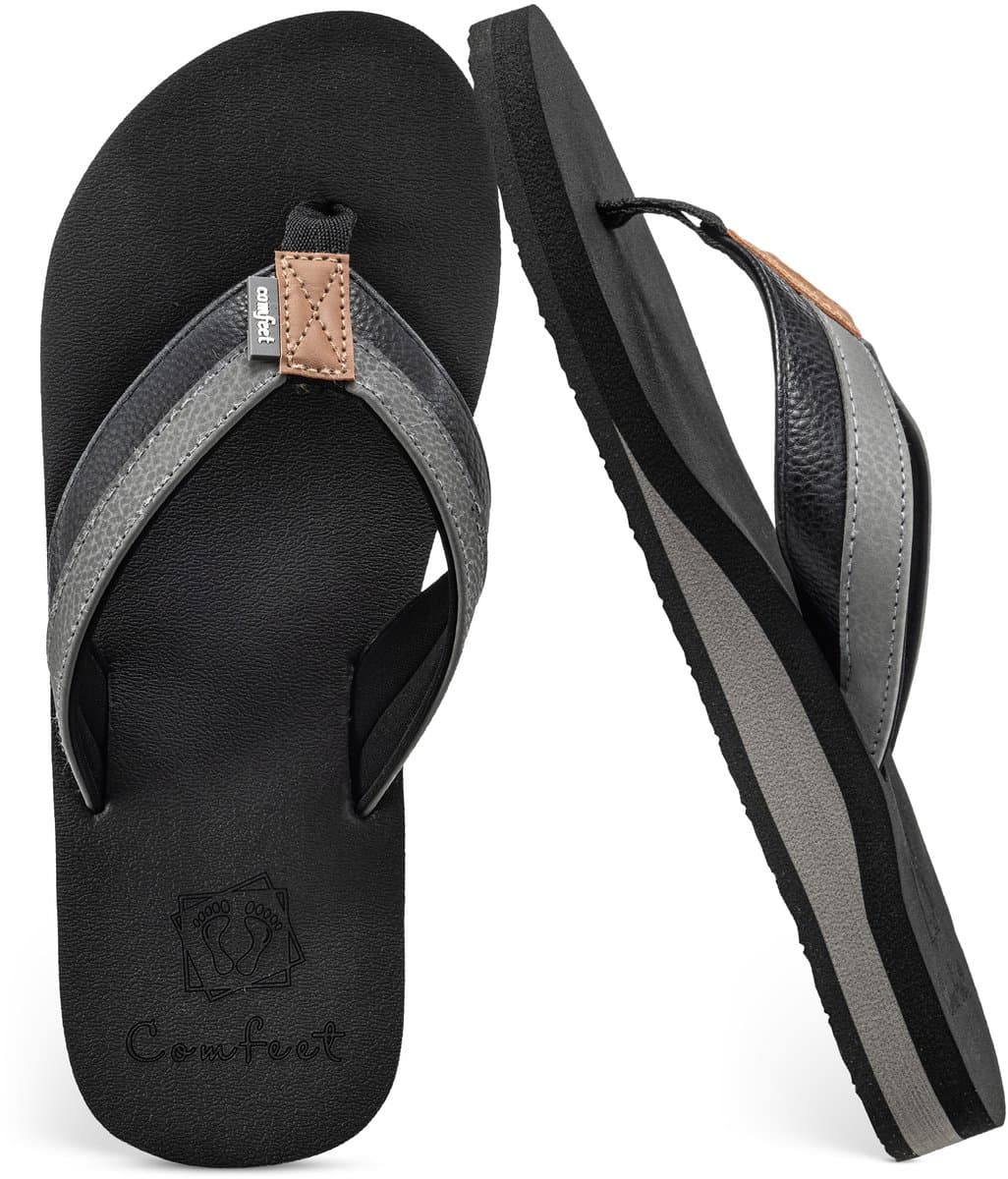 Slippers Heren - Sandalen - Zwart - Maat 45 - Comfeet