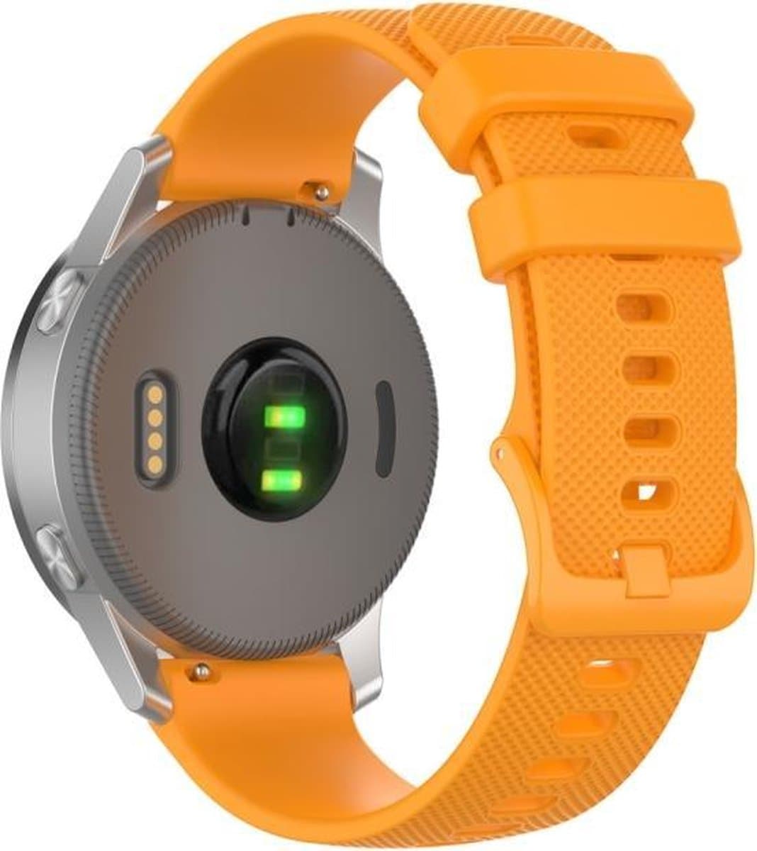 Let op type!! Voor Garmin Vivoactive 4S kleine geruite siliconen band( Oranje)