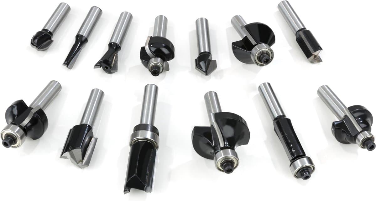 Westfalia 13-delige HM frezenset (bovenfrezen), 8mm schacht
