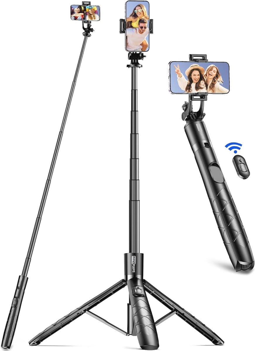 179cm Mobiele Telefoon Statief - Draagbare Aluminium Selfie Stick voor Stabiliteit en Gebruiksgemak