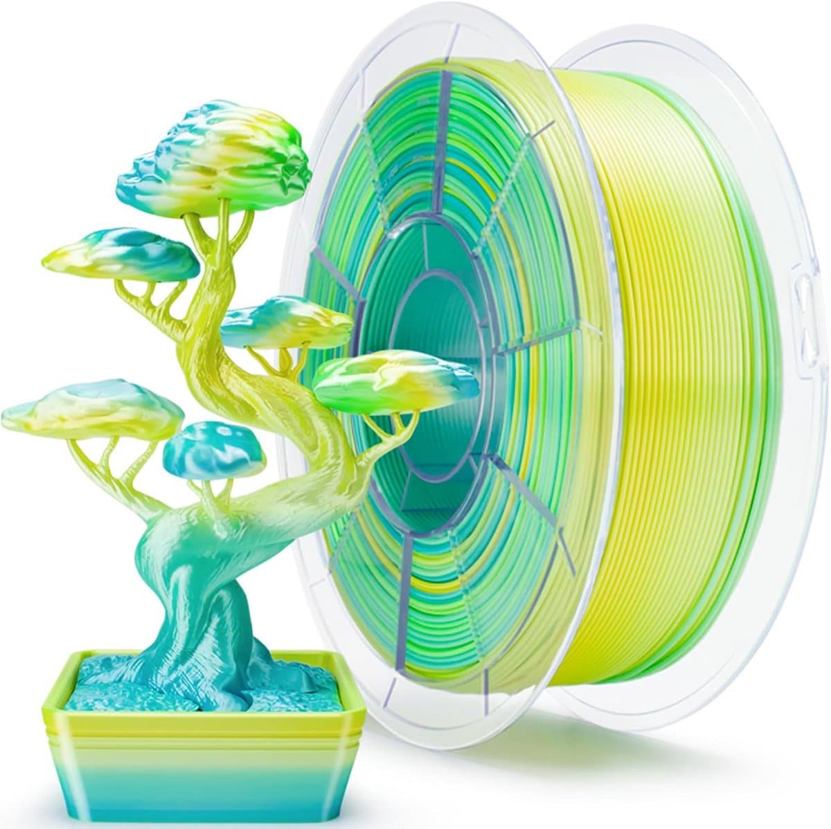 Glanzend PLA 3D-Printerfilament 1,75 mm Kleurverloop Hoge Precisie 1kg Spoel