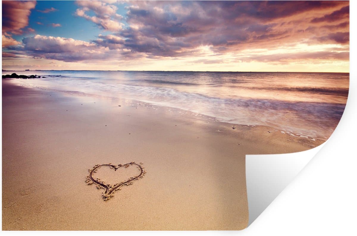 Muurstickers - Sticker Folie - Hart op het strand in Nederland - 90x60 cm - Plakfolie - Muurstickers Kinderkamer - Zelfklevend Behang - Zelfklevend behangpapier - Stickerfolie
