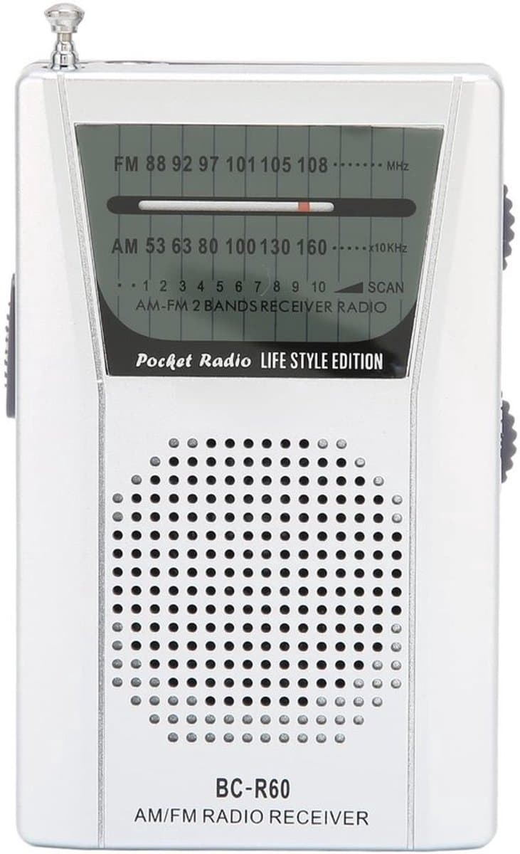 Radiotransistor Draagbaar - Radio op Batterijen - AM/FM - Uitstekende Ontvangst - Achterclip - Ideaal voor Noodgevallen