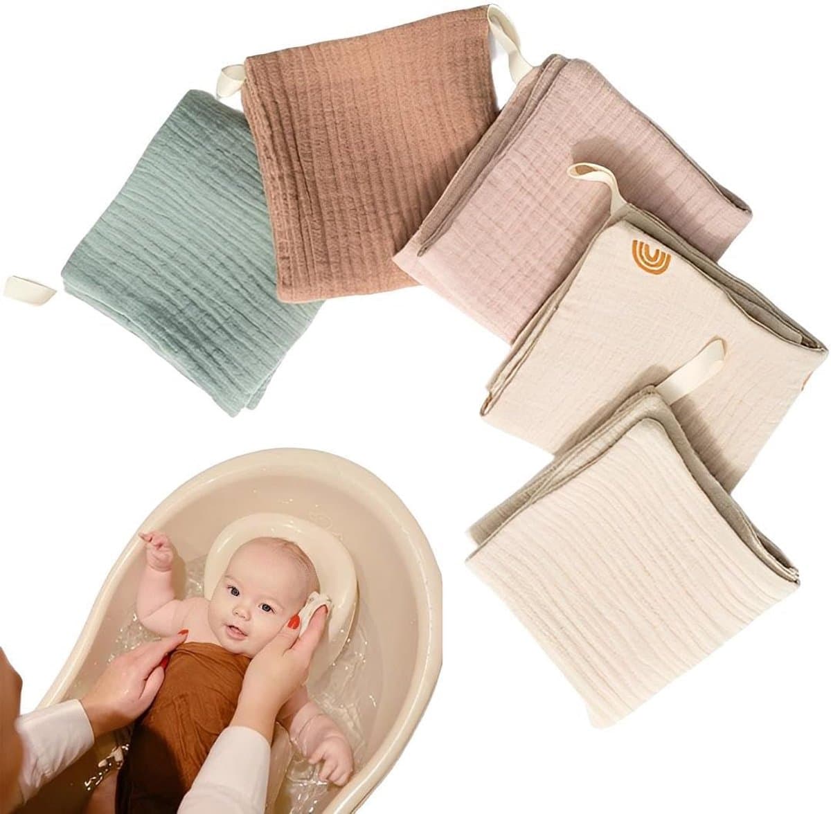 Baby Muslin Doeken - Hydrofiel Luier - Baby Verzorging - 100% Katoen - 26 x 25 cm - Multicolor