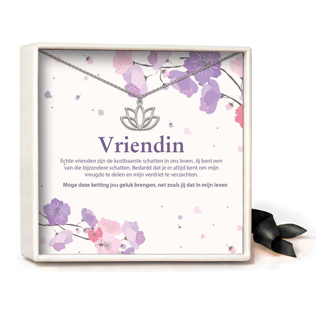 Pera Jewelry - 925 sterling zilveren Lotus ketting - Vriendin - Collier - Ketting Dames - Ketting met Hanger