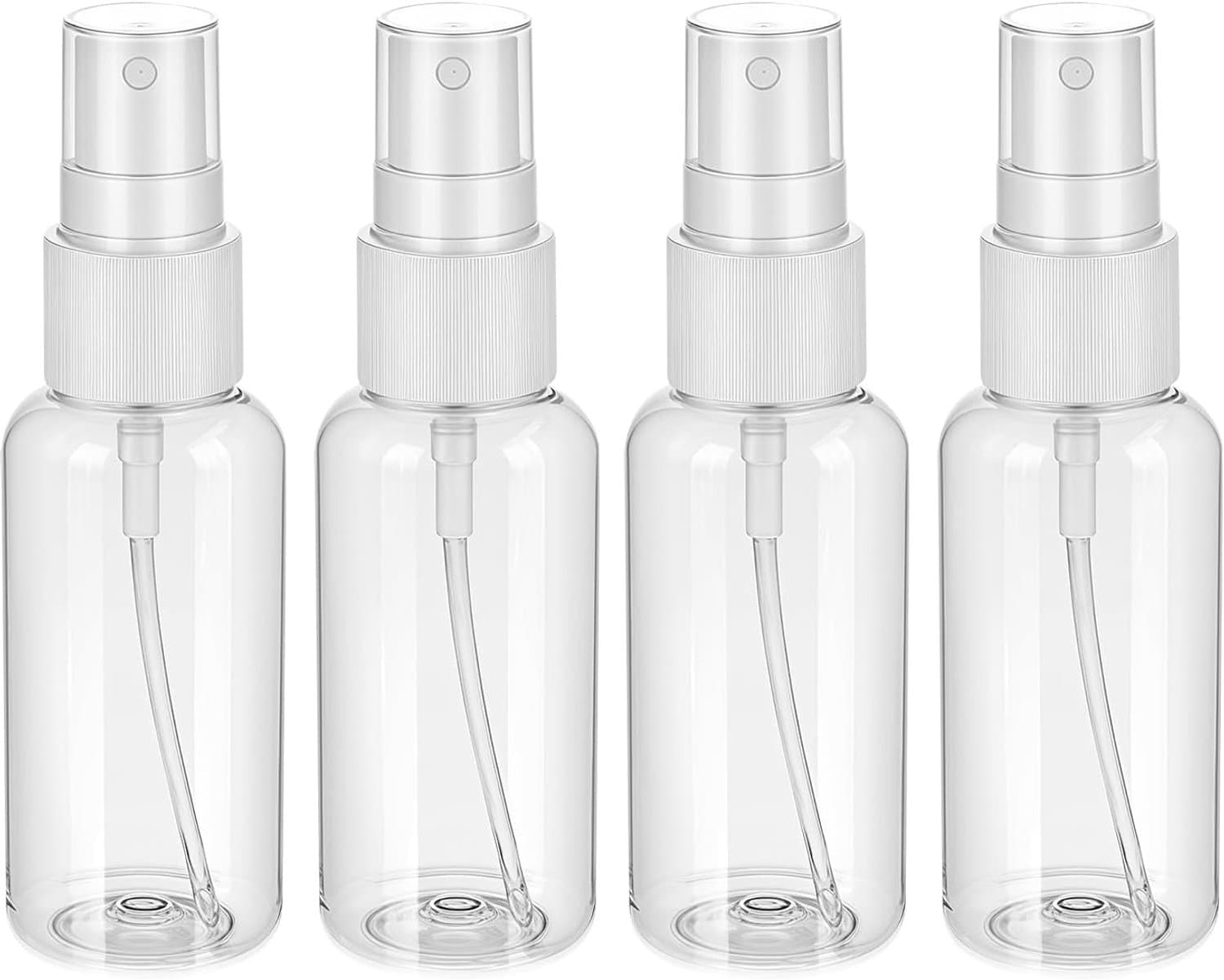 Thijox - 4-pack mini reisspuitflessen 30 ml, draagbare navulbare fijne vernevelingsflessen voor gezicht, toner, parfum, transparant, ideaal voor reize