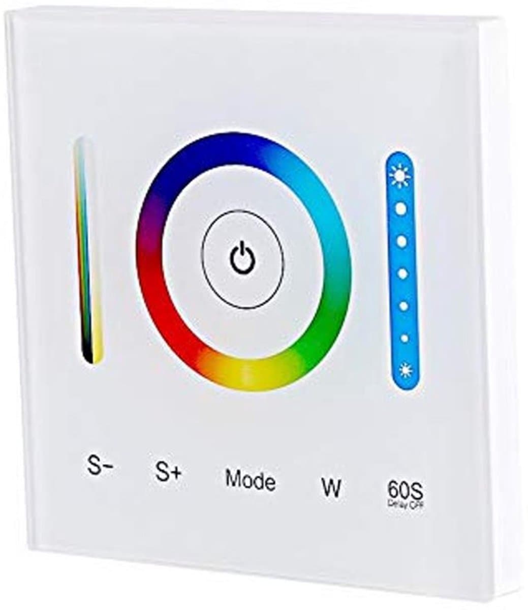 Ymiko Wandgemonteerde Touch Panel Controller Dimmer Controller voor RGB RGBW RGB+CCT Dimbare Kleurveranderende LED Strip Verlichting Touch Button met Geluid