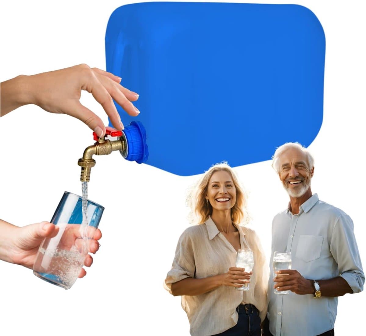 Anwicar Jerrycan voor Water - 10 L - Watercontainer met Kraantje en Dop - Waterdispenser Camping - Blauw