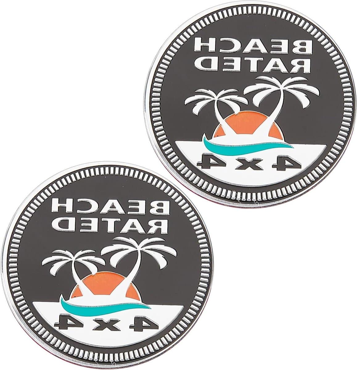 Strand Auto Embleem - Autobadge Beach Rated - Voertuig Decoratie - 3D Visueel Effect - 6 cm Diameter