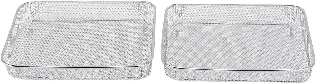 Friteusemandlade, Ijzeren Chroom, Antikleefontwerp, 2-pack Friteuse-broodroosteroven Mesh-rekken voor Diepvriesproducten, Compatibel met Bravo XL-broodroosteroven