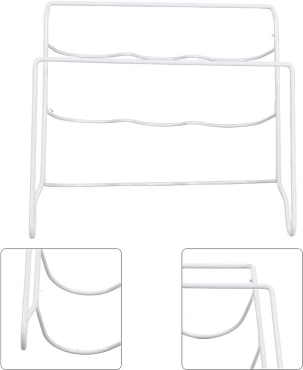 IJzeren Flessenrek voor Koelkast, Keukenorganizer Opbergplank, Ruimtebesparend Design - Grijs, 33 x 31,5 x 11,4 cm