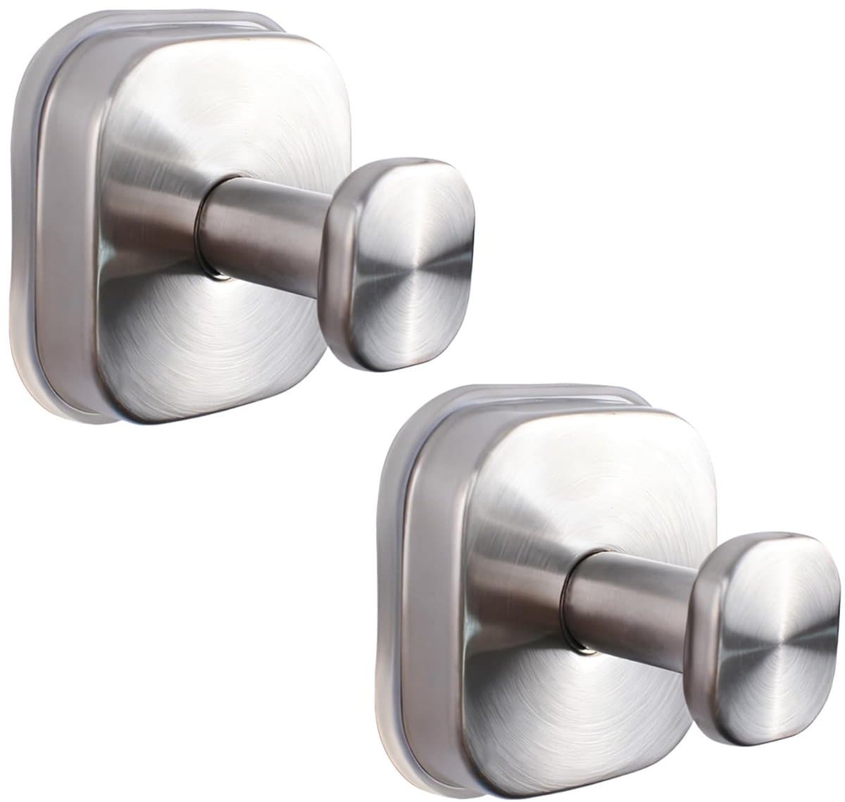 MTTproducts- Zuignaphaken 2 Stuks - Waterdichte Haak - Roestvrij Staal - Multifunctioneel - Voor Keuken/Badkamer - 5,6 x 5,6 cm