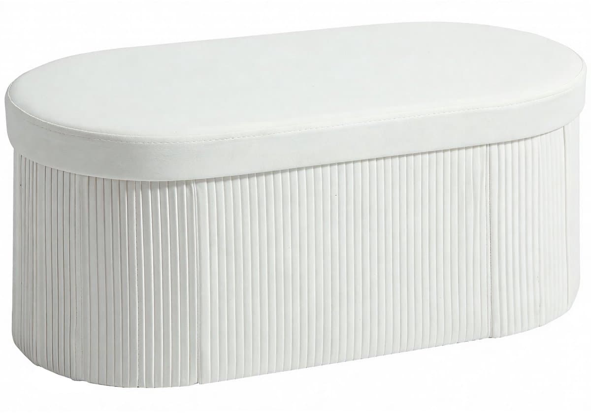 Homcom Opbergkist-Polyester-76L x 38B x 35H cm-Crèmewit