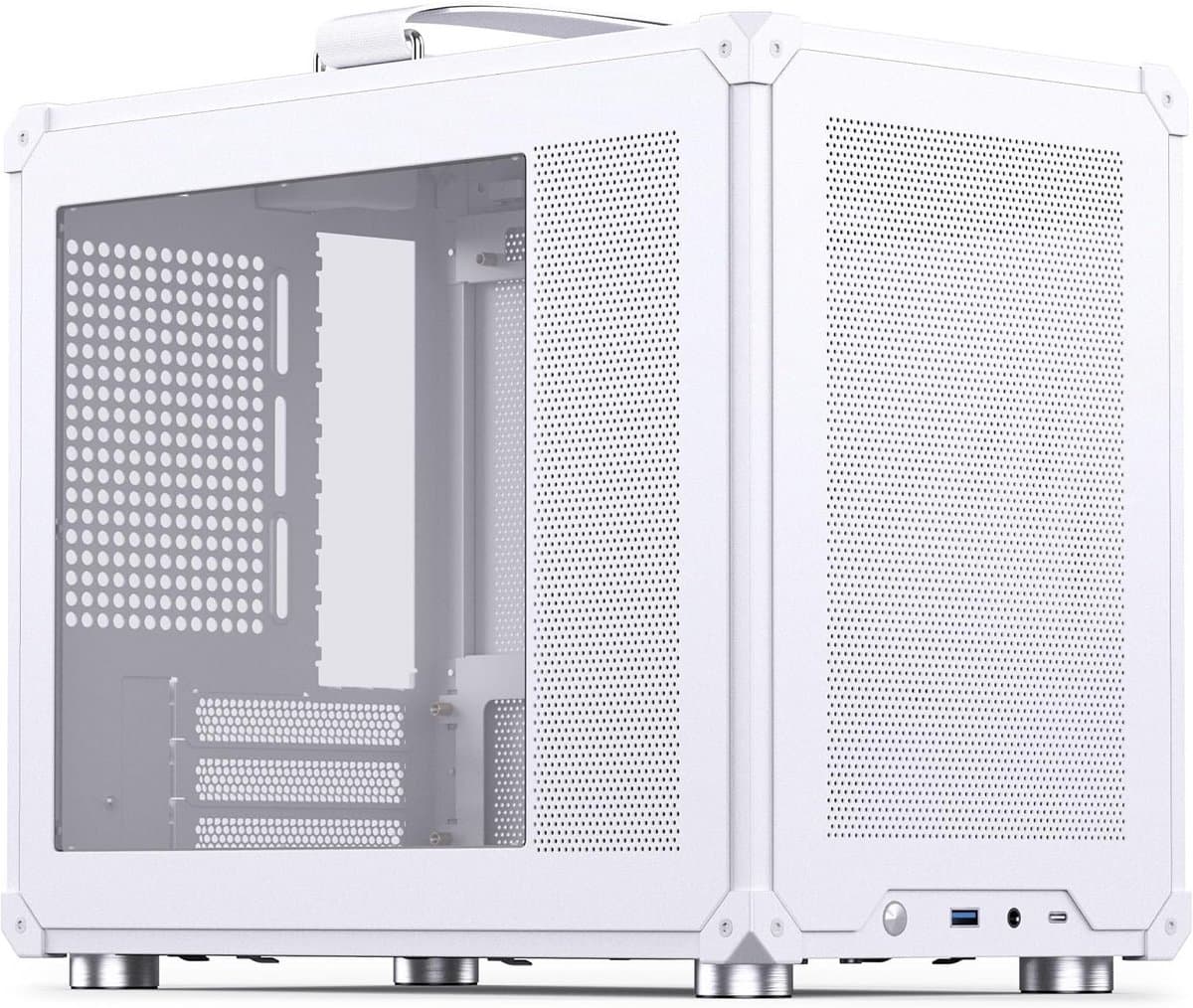 Compacte mATX PC Behuizing Wit met Draaghendel en Uitstekende Airflow