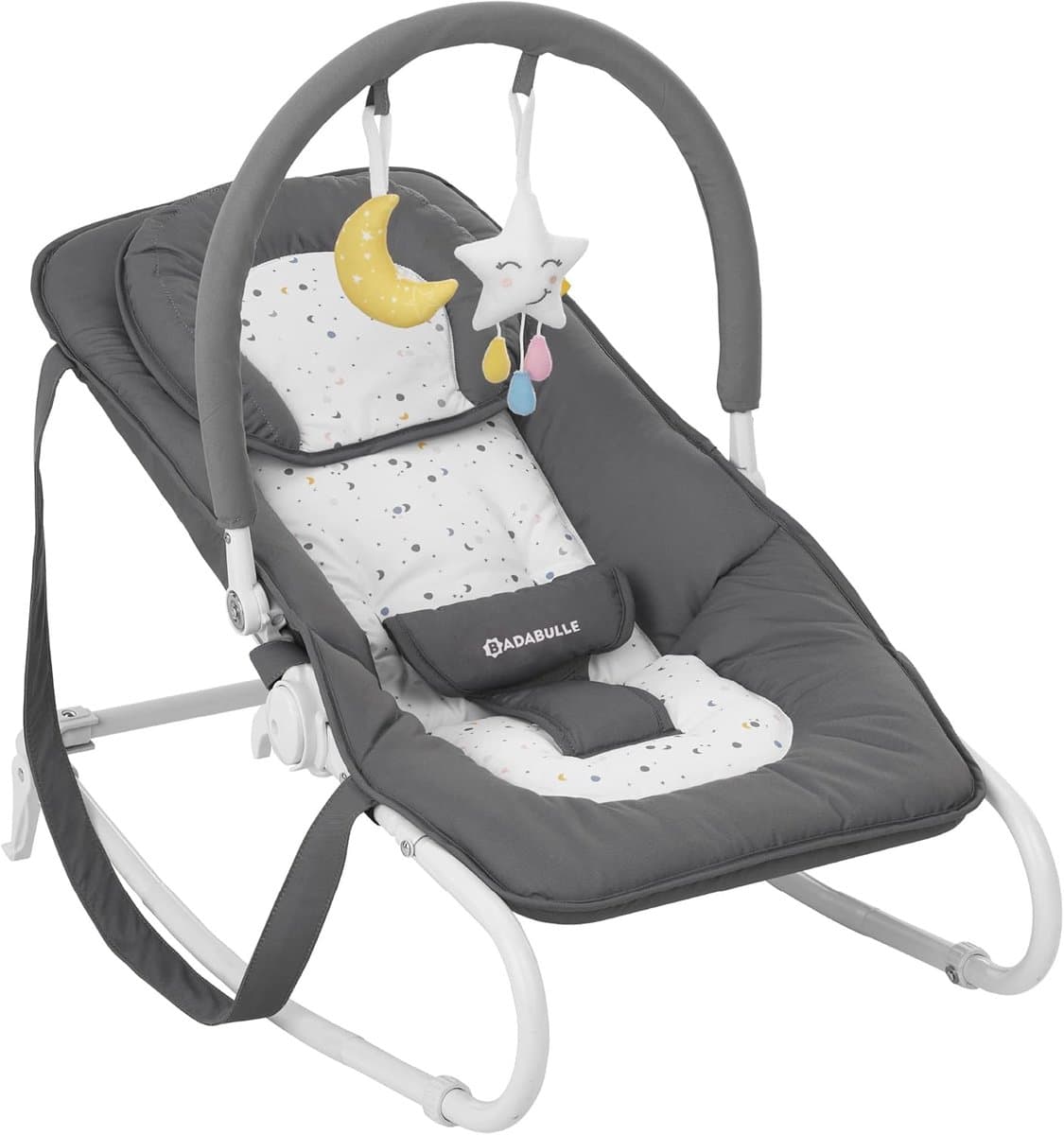 Comfortabele Babywipstoel met Schommelbeweging 42 x 11,5 x 78 cm Grijs
